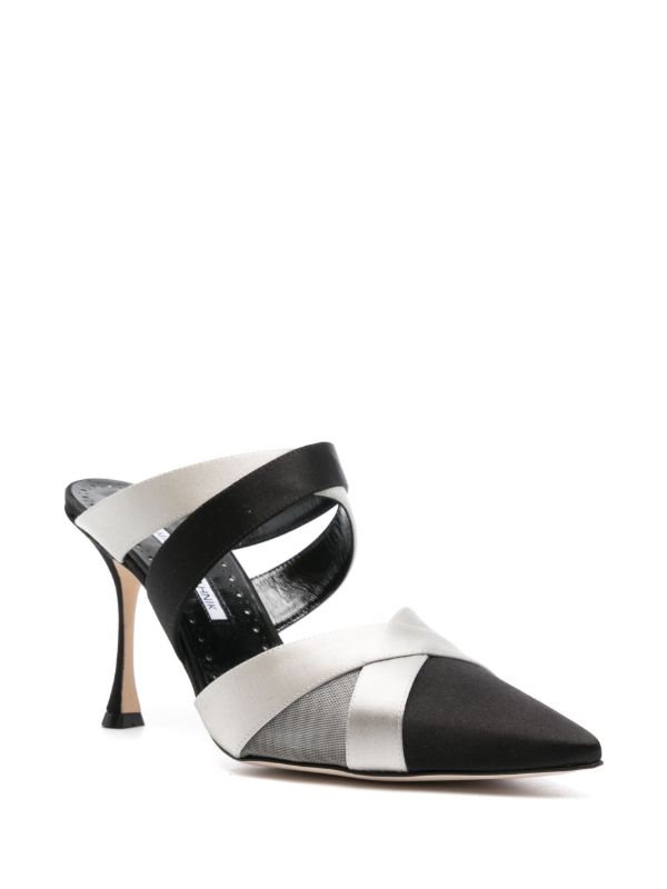 Manolo Blahnik Black 90mm Oyounak Mules | Browns Mules