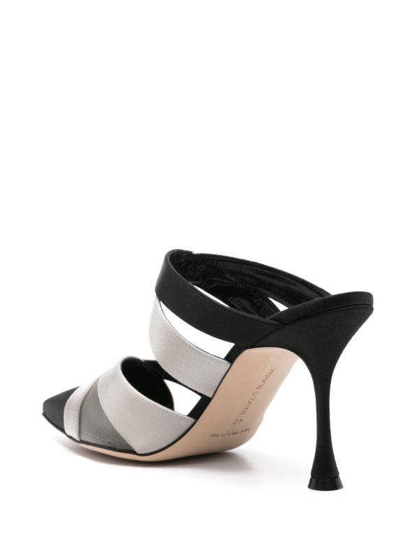 Manolo Blahnik Black 90mm Oyounak Mules | Browns Mules