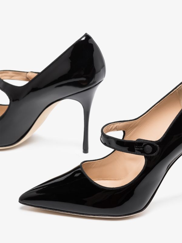 Manolo Blahnik Black Camparicaro 105 Leather Mary Jane Pumps | Browns Pumps