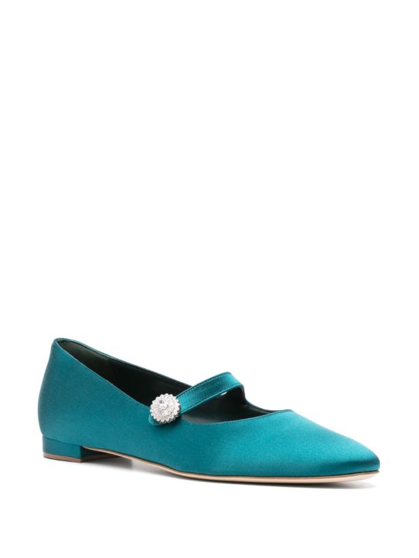 Manolo Blahnik Blue Marijana Ballet Pumps | Browns Ballerina Shoes
