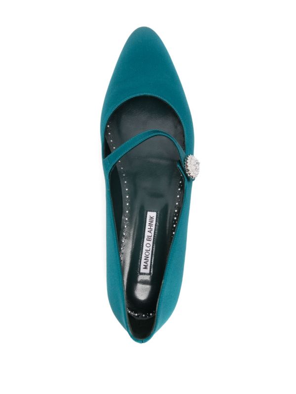 Manolo Blahnik Blue Marijana Ballet Pumps | Browns Ballerina Shoes