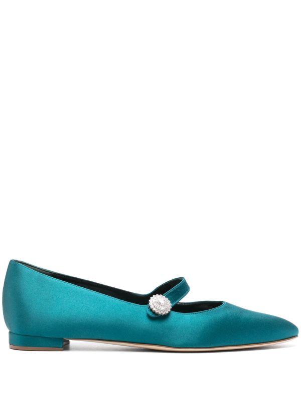 Manolo Blahnik Blue Marijana Ballet Pumps | Browns Ballerina Shoes