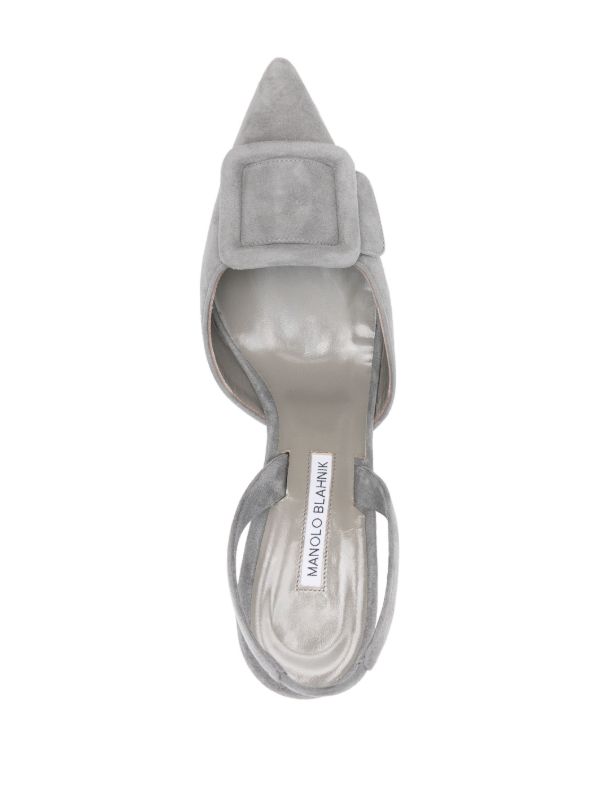 Manolo Blahnik Grey 70mm Maysli Pumps | Browns Pumps