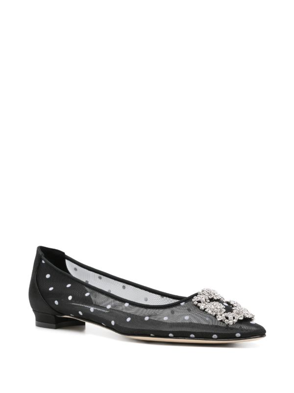 Manolo Blahnik Hangisi Ballet Flats | Browns Ballerina Shoes