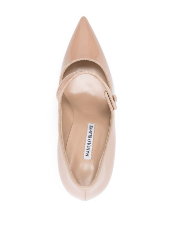 Manolo Blahnik Neutral Campari 105mm Leather Pumps | Browns Pumps