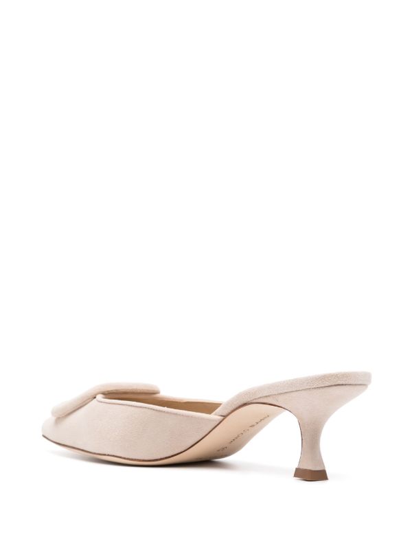 Manolo Blahnik Neutral Maysale 50 Suede Pumps | Browns Mules
