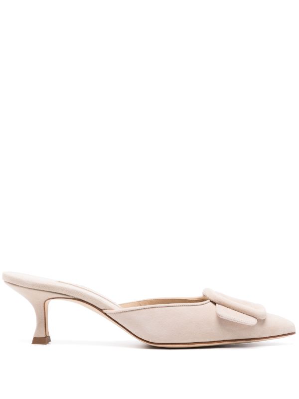 Manolo Blahnik Neutral Maysale 50 Suede Pumps | Browns Mules