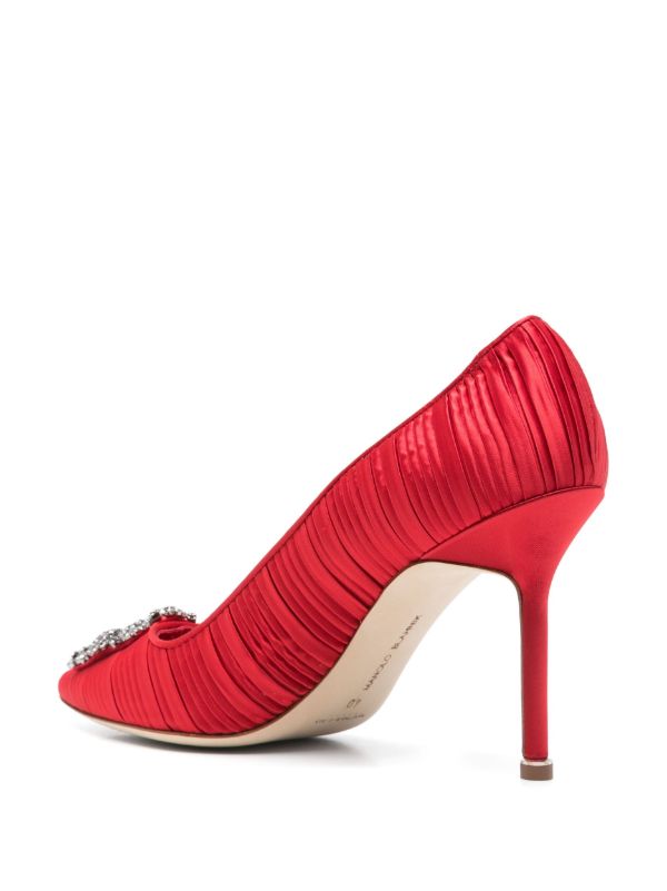 Manolo Blahnik Red 90mm Hangisi Pumps | Browns Pumps