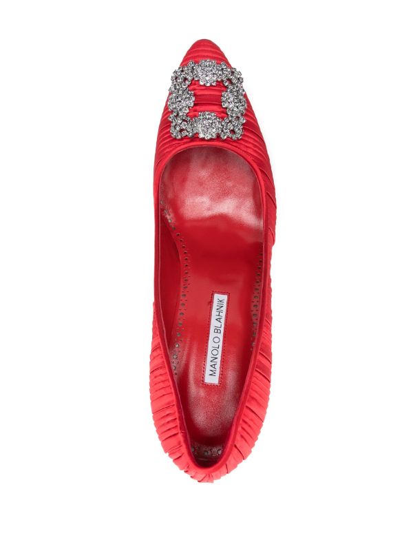 Manolo Blahnik Red 90mm Hangisi Pumps | Browns Pumps