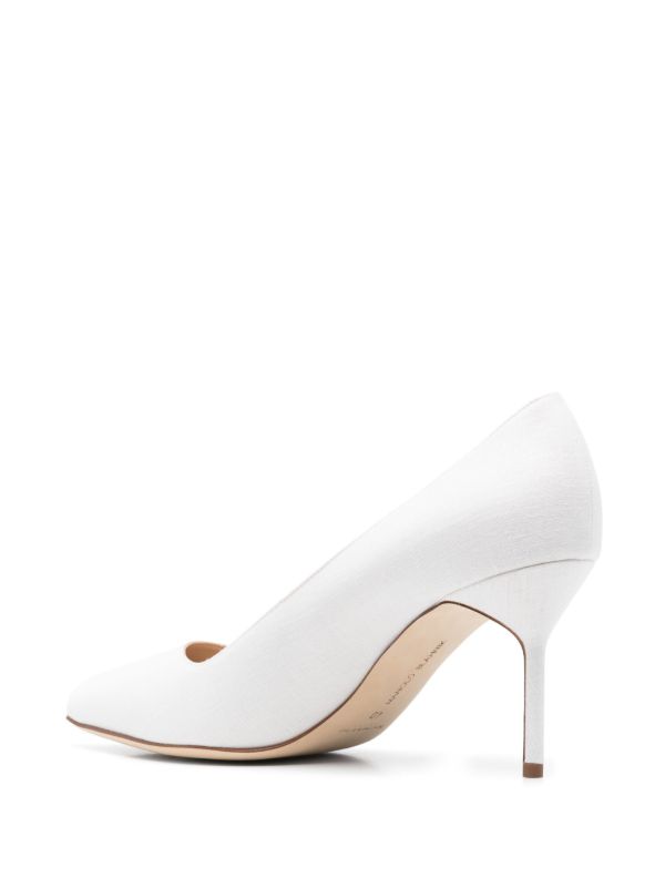 Manolo Blahnik White 70mm BB Pumps | Browns Pumps