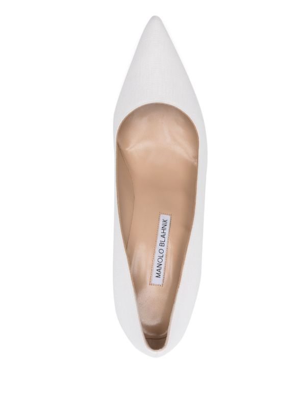 Manolo Blahnik White 70mm BB Pumps | Browns Pumps