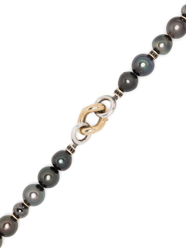 MAOR 18K Yellow Gold Les Noir Pearl And Diamond Necklace | Browns Necklaces