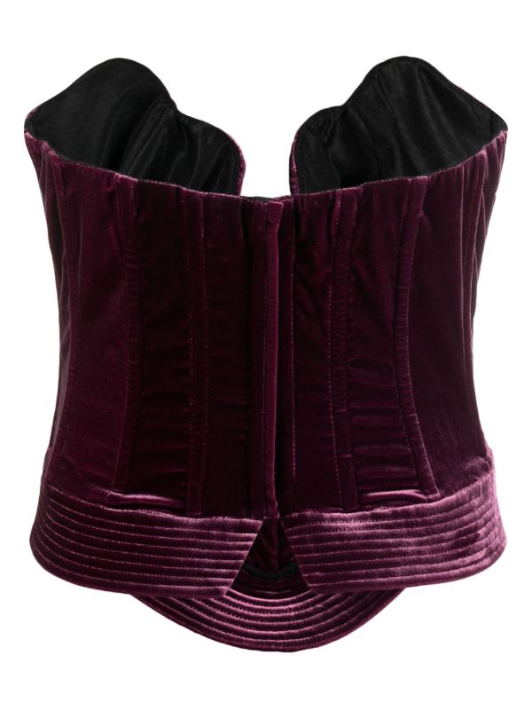 Maria Lucia Hohan Purple Destiny Velvet Corset Top | Browns Vests & Tank Tops