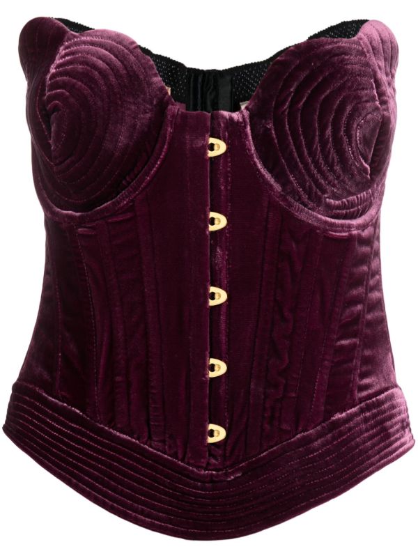 Maria Lucia Hohan Purple Destiny Velvet Corset Top | Browns Vests & Tank Tops