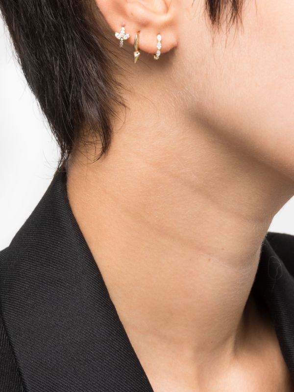 MARIA TASH 14K Yellow Gold Faceted Short Spike Hoop Earring | Browns Fine Earrings