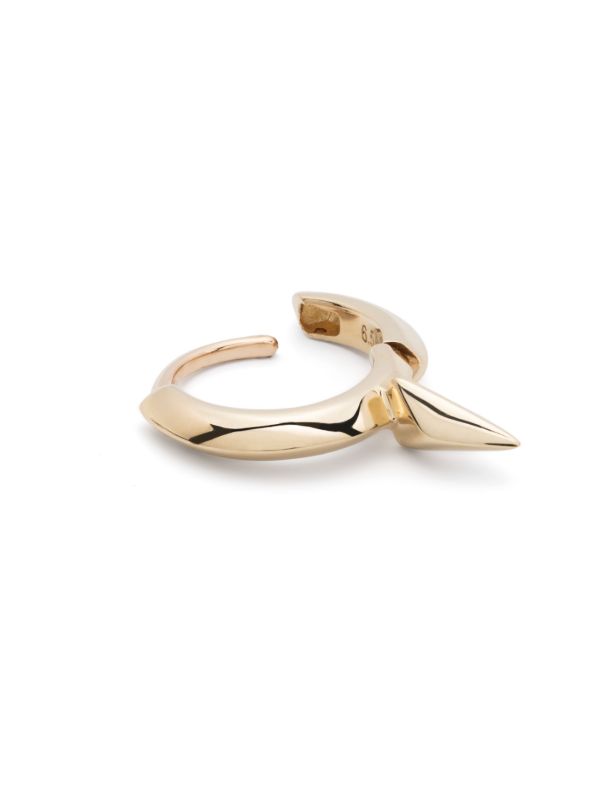 MARIA TASH 14K Yellow Gold Faceted Short Spike Hoop Earring | Browns Fine Earrings