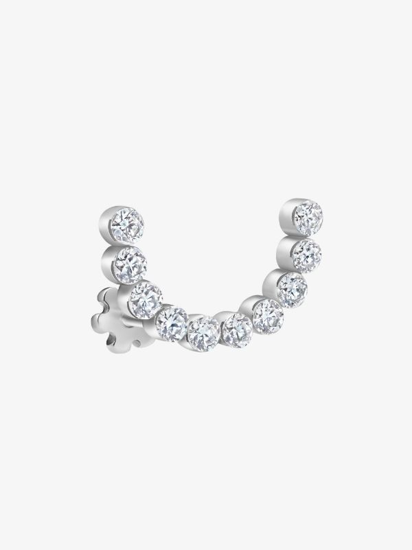 MARIA TASH 18K White Gold Demi Eternity Diamond Earring | Browns Fine Earrings