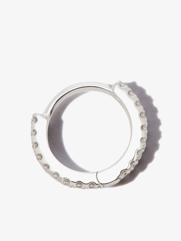 MARIA TASH 18K White Gold Eternity Diamond Hoop Earring | Browns Fine Earrings