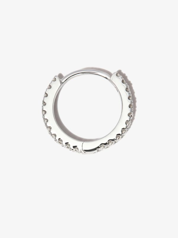 MARIA TASH 18K White Gold Eternity Diamond Hoop Earring | Browns Fine Earrings