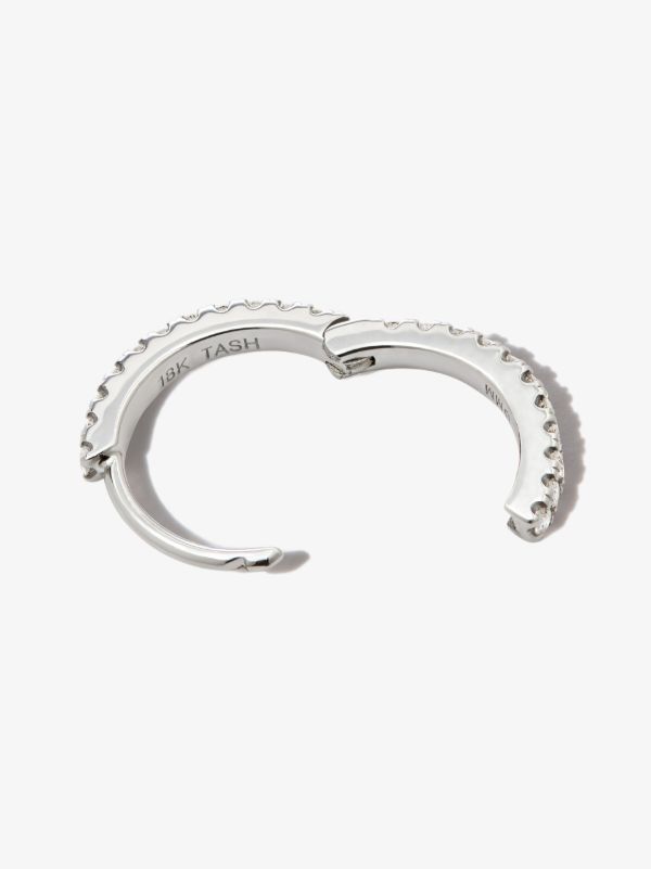 MARIA TASH 18K White Gold Eternity Diamond Hoop Earring | Browns Fine Earrings