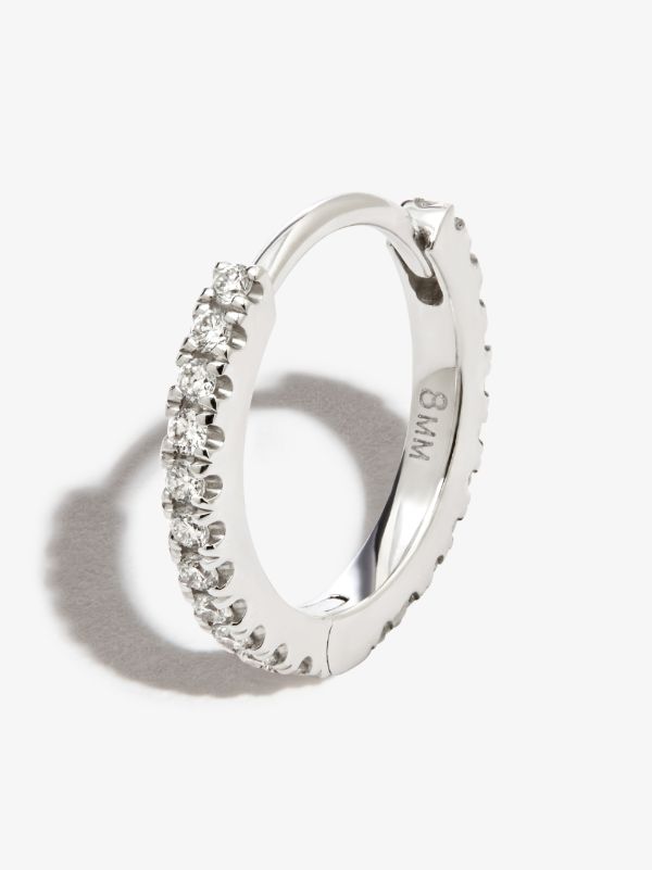 MARIA TASH 18K White Gold Eternity Diamond Hoop Earring | Browns Fine Earrings