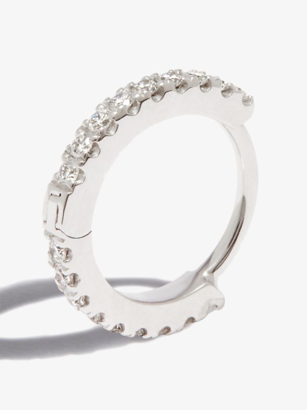 MARIA TASH 18K White Gold Eternity Diamond Hoop Earring | Browns Fine Earrings