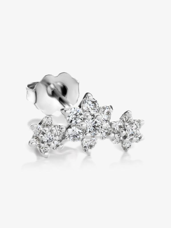 MARIA TASH 18K white gold flower garland diamond earring | Browns Fine Earrings