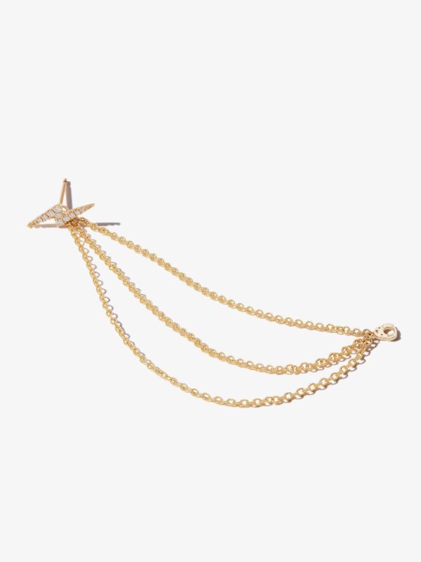 MARIA TASH 18K Yellow Gold Triple Chain Charm | Browns Fine Earrings