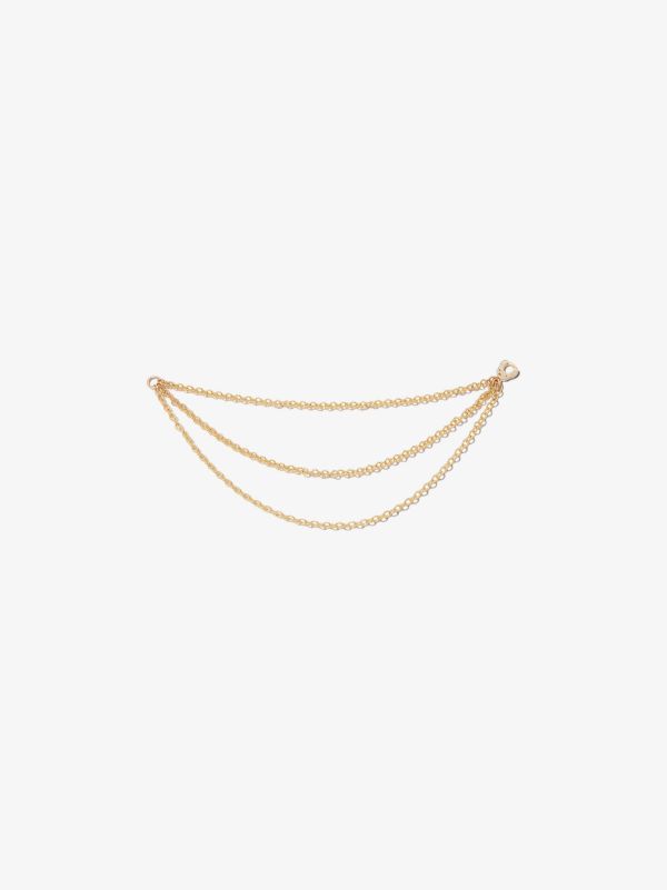 MARIA TASH 18K yellow gold Triple chain charm | Browns Fine Earrings