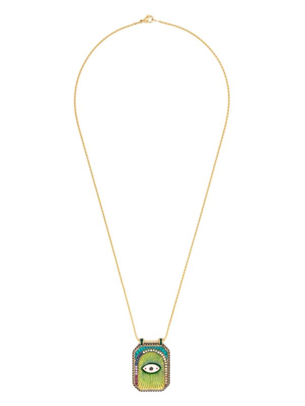 Marie Lichtenberg 18K Yellow Gold Evil Eye Sapphire And Diamond Necklace | Browns Fine Necklaces