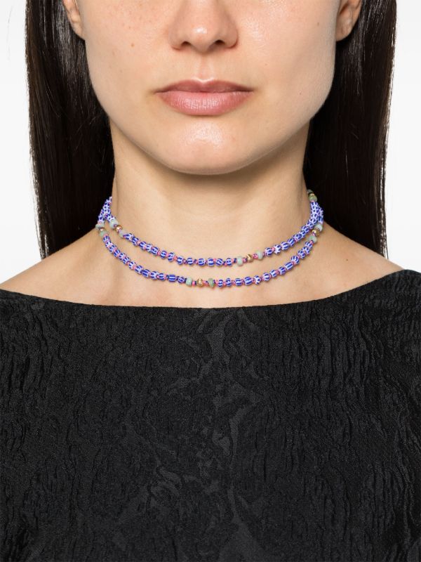 Marie Lichtenberg 9K Yellow Gold Mauli Beaded Necklace | Browns Fine Necklaces