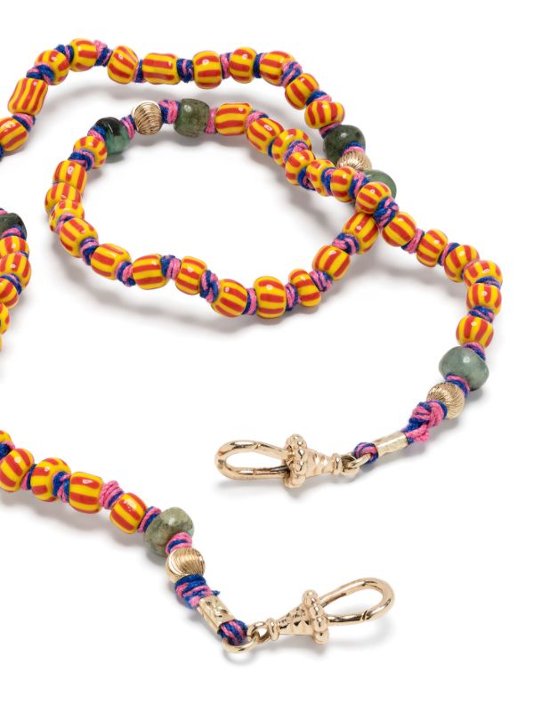 Marie Lichtenberg 9K Yellow Gold Mauli Ghana Emerald Beaded Necklace | Browns Fine Necklaces