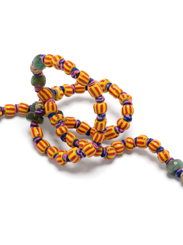 Marie Lichtenberg 9K Yellow Gold Mauli Ghana Emerald Beaded Necklace | Browns Fine Necklaces