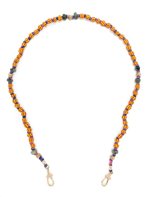 Marie Lichtenberg 9K Yellow Gold Mauli Ghana Emerald Beaded Necklace | Browns Fine Necklaces