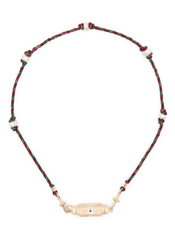 Marie Lichtenberg Sapphire Gold Geometric necklace | Browns Fine Necklaces