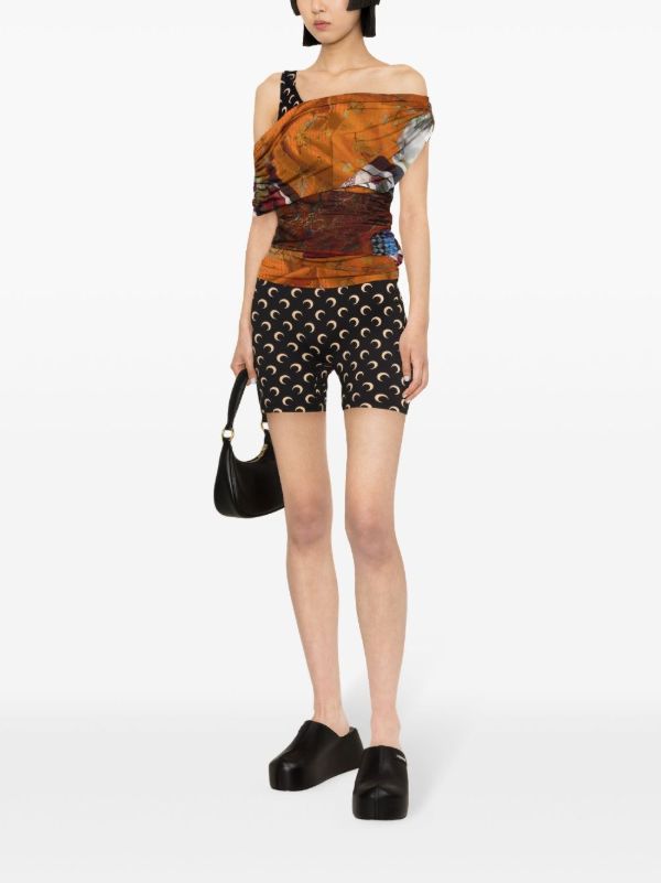 Marine Serre Black Crescent Moon Cycling Shorts | Browns Sport Shorts