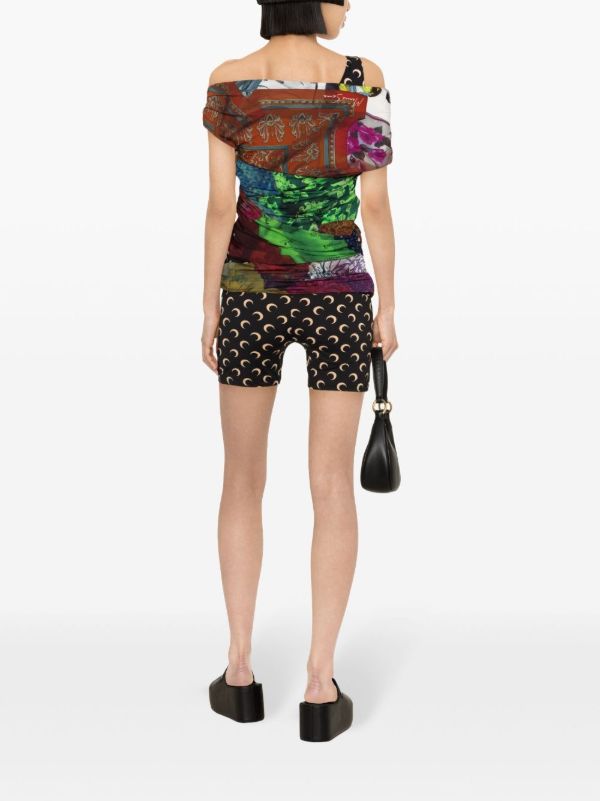 Marine Serre Black Crescent Moon Cycling Shorts | Browns Sport Shorts