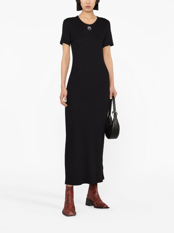 Marine Serre Black Crescent Moon Organic Cotton Dress | Browns Day Dresses