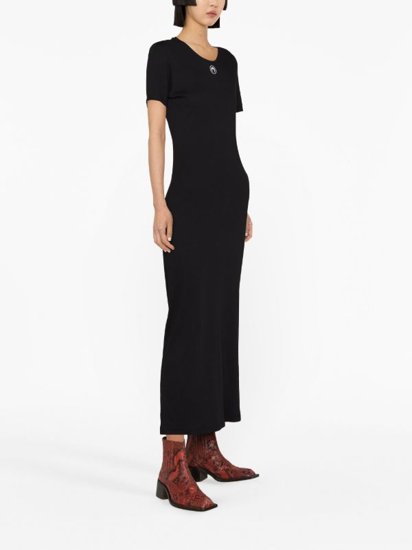 Marine Serre Black Crescent Moon Organic Cotton Dress | Browns Day Dresses
