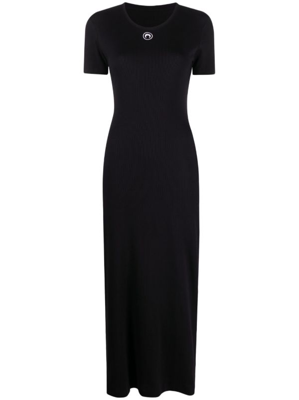 Marine Serre Black Crescent Moon Organic Cotton Dress | Browns Day Dresses