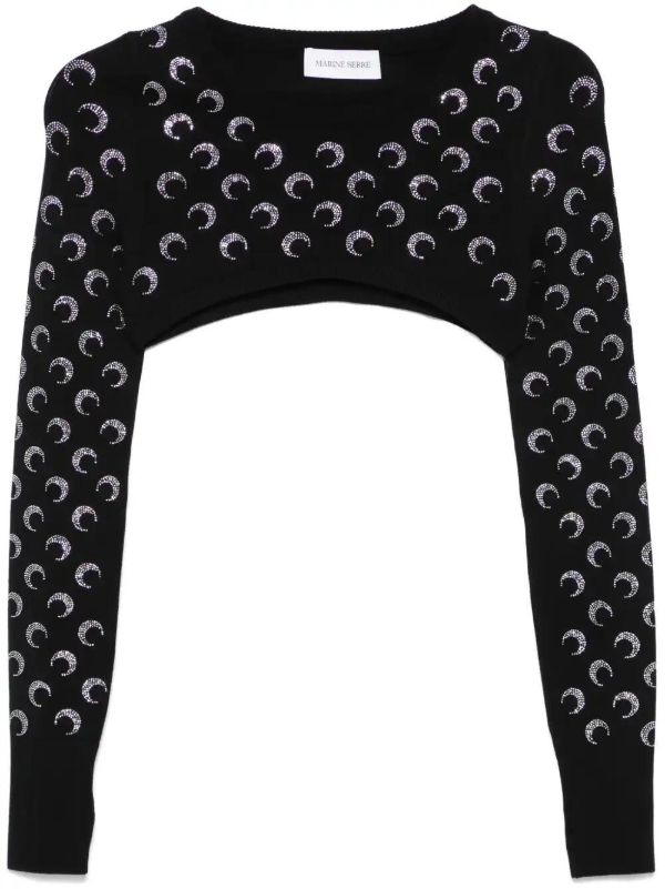 Marine Serre Black Crescent Moon Sweater | Browns Knitted Sweaters