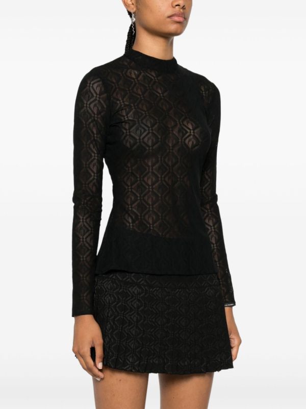 Marine Serre Black Moon Diamond Top | Browns T-Shirts & Jersey Shirts