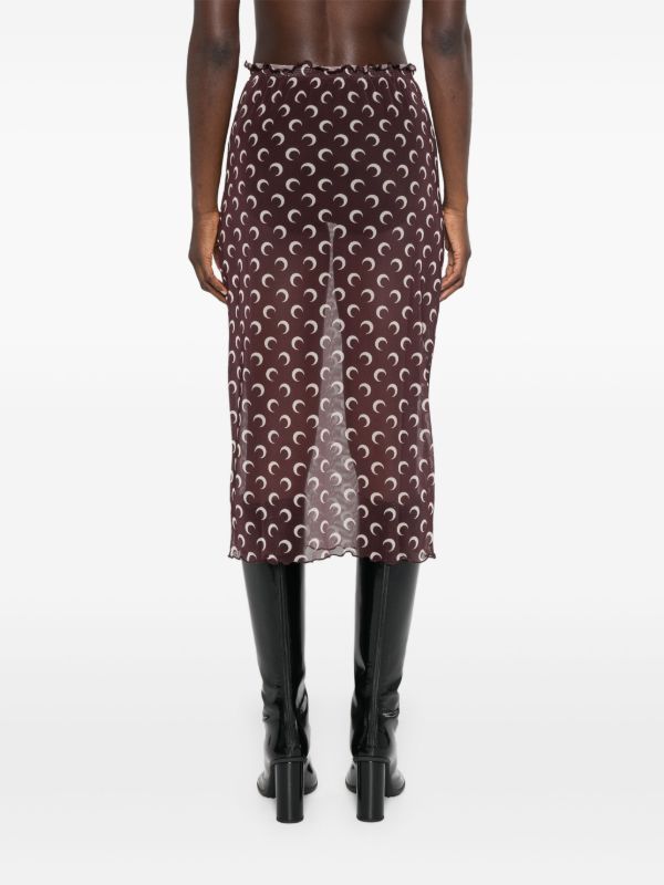 Marine Serre Crescent Moon Sheer Skirt | Browns Straight Skirts