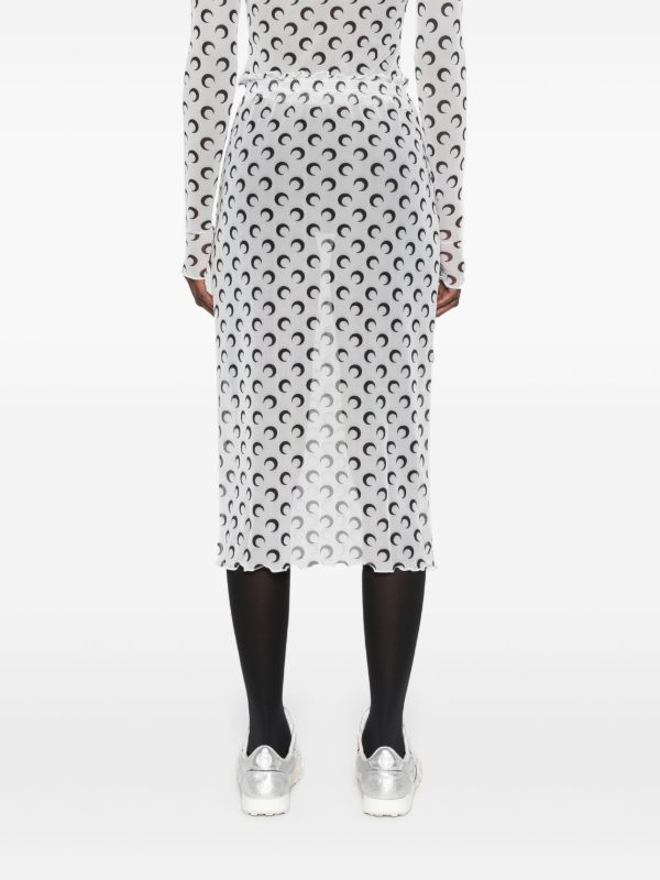Marine Serre Crescent Moon Sheer Skirt | Browns Straight Skirts