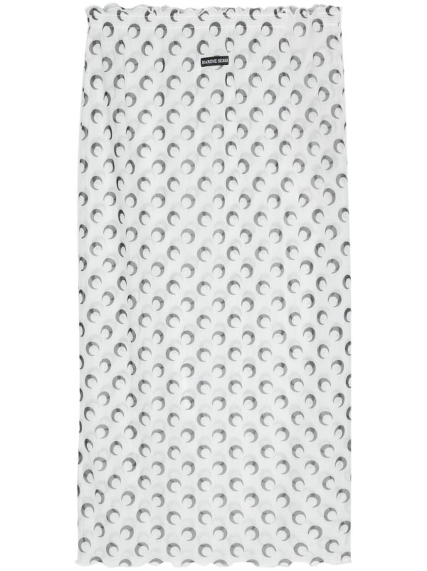 Marine Serre Crescent Moon Sheer Skirt | Browns Straight Skirts