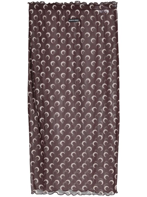 Marine Serre Crescent Moon Sheer Skirt | Browns Straight Skirts