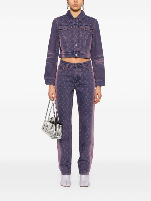 Marine Serre Moon Laser Jeans | Browns Straight-Leg Jeans