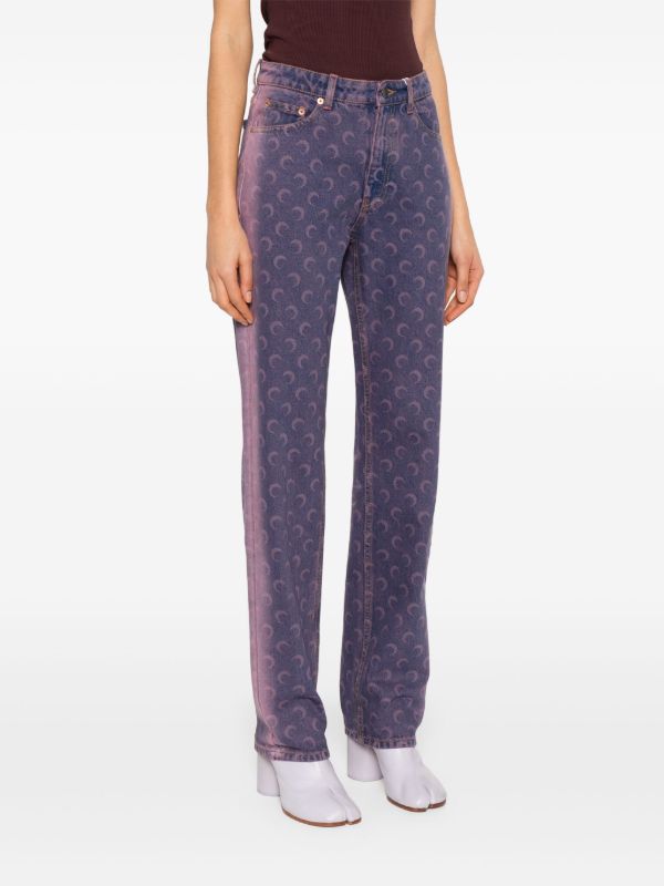 Marine Serre Moon Laser Jeans | Browns Straight-Leg Jeans