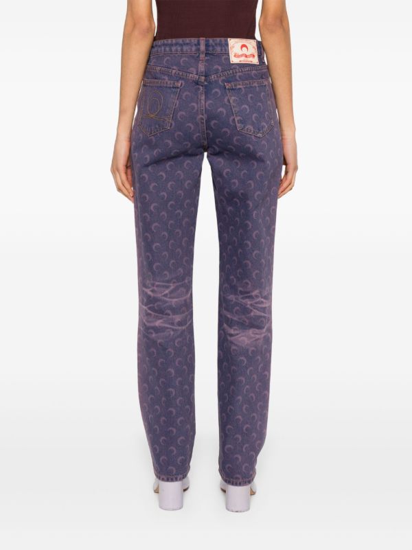 Marine Serre Moon Laser Jeans | Browns Straight-Leg Jeans