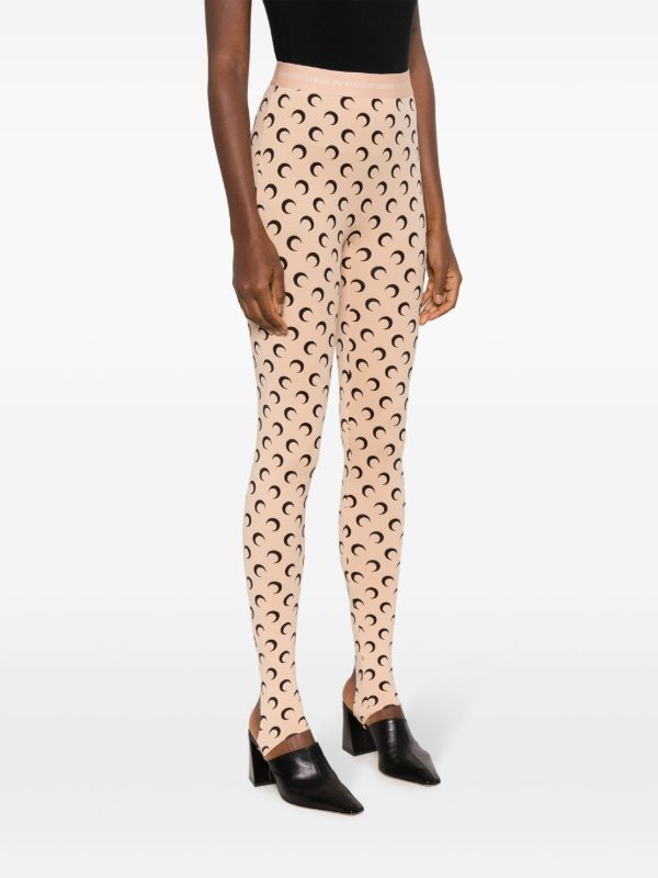 Marine Serre Neutral Fuseaux Moon-Print Leggings | Browns Leggings